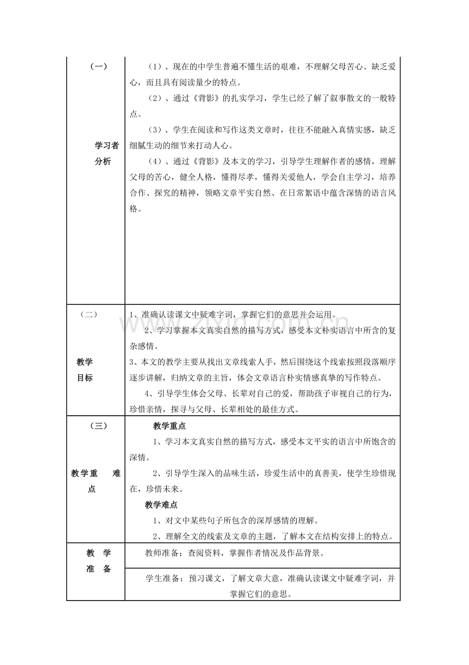 八年级语文下册 第一单元 第2课《永久的悔》教学设计 语文版-语文版初中八年级下册语文教案.doc_第2页