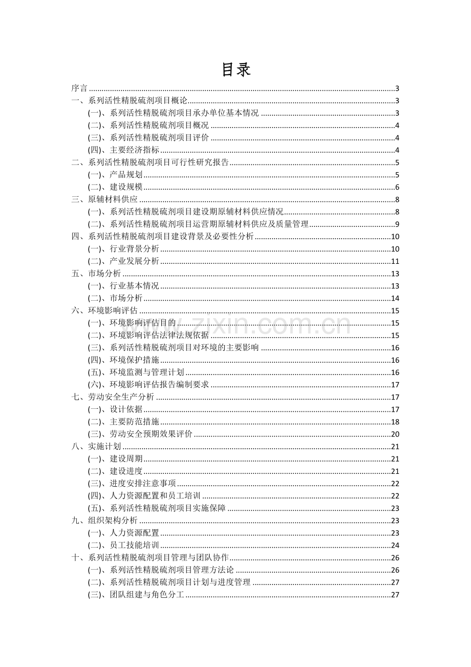 系列活性精脱硫剂项目投资分析及可行性报告.docx_第2页