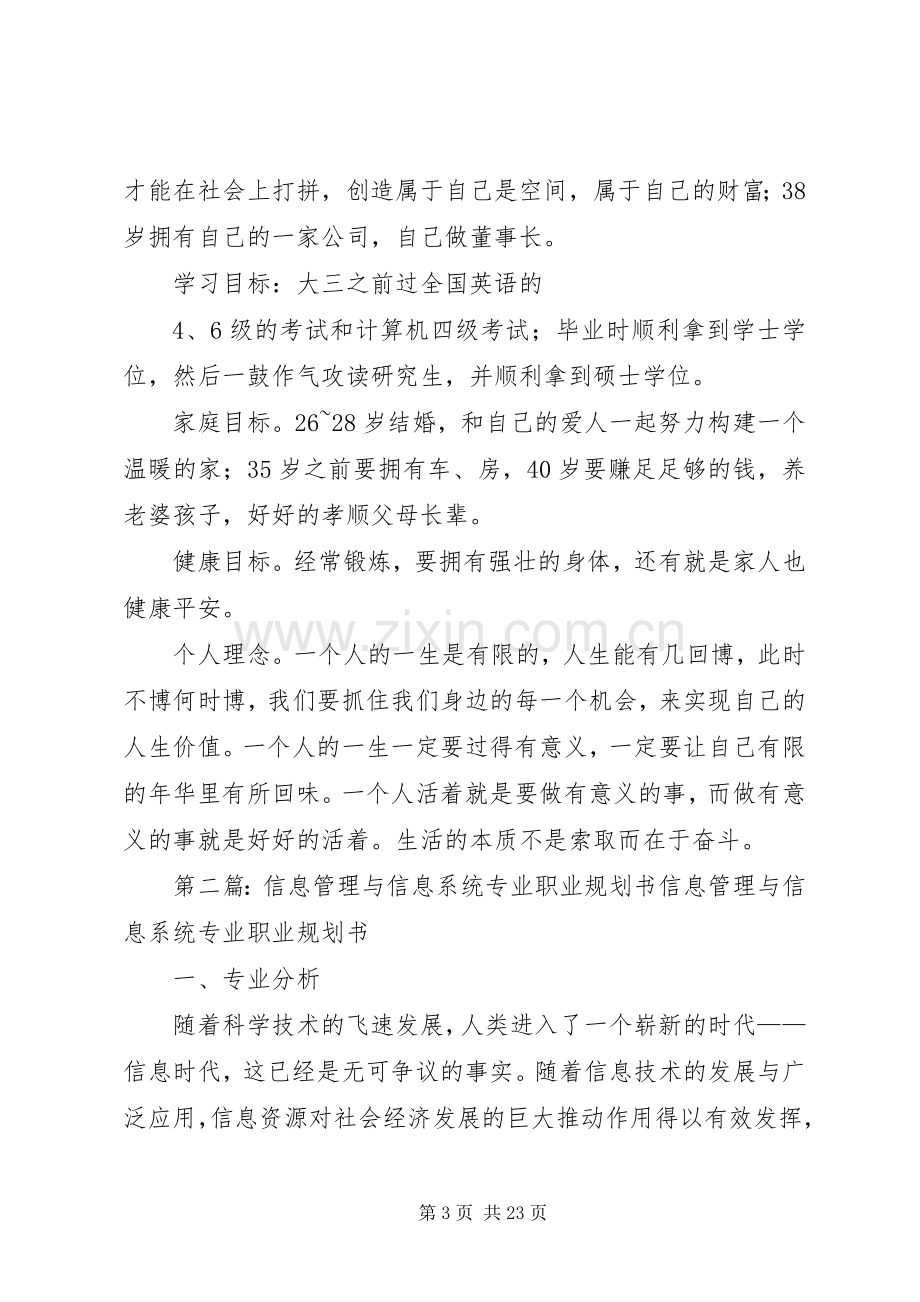 信息管理与信息系统专业职业规划书_1.docx_第3页