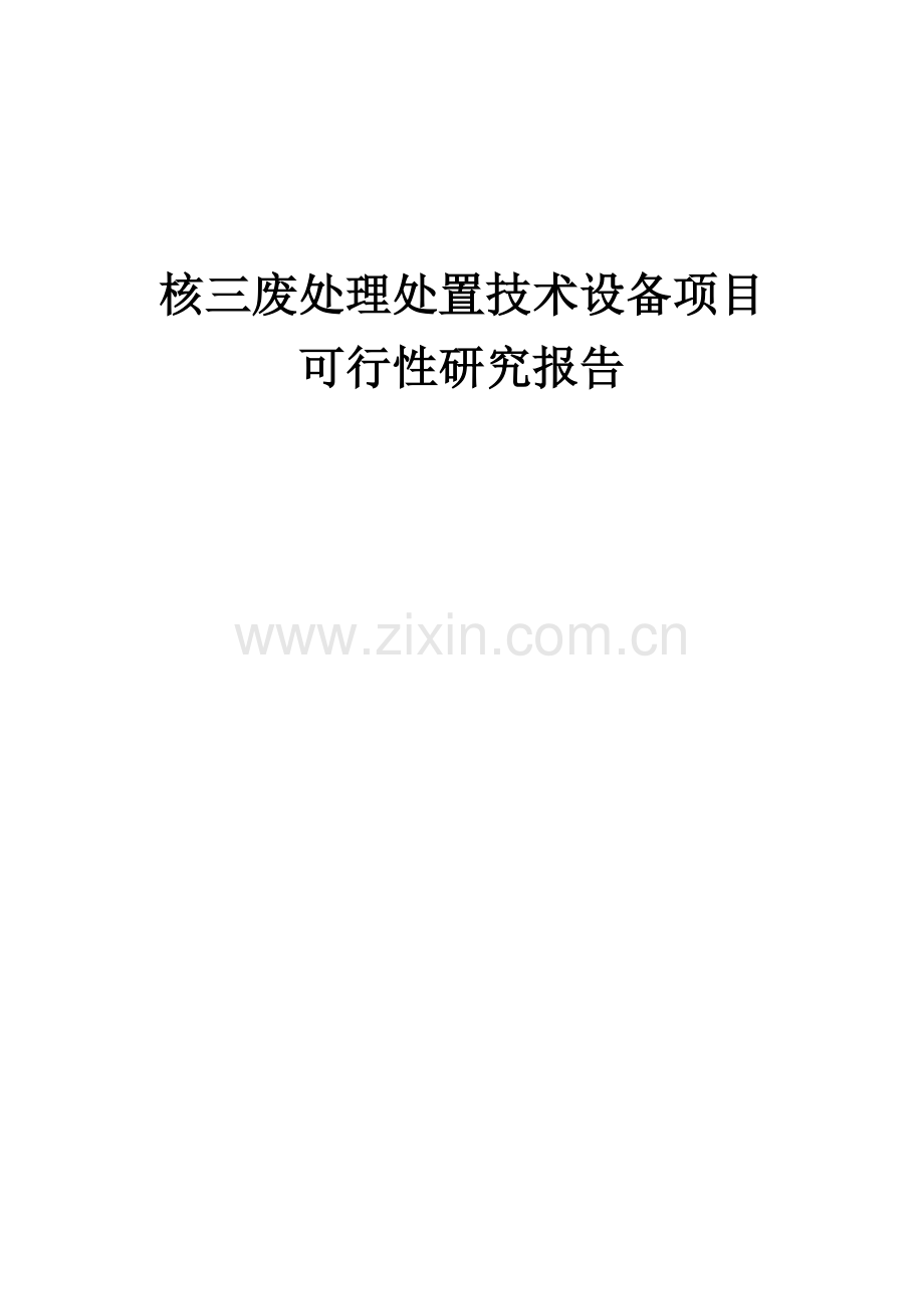 核三废处理处置技术设备项目可行性研究报告.docx_第1页