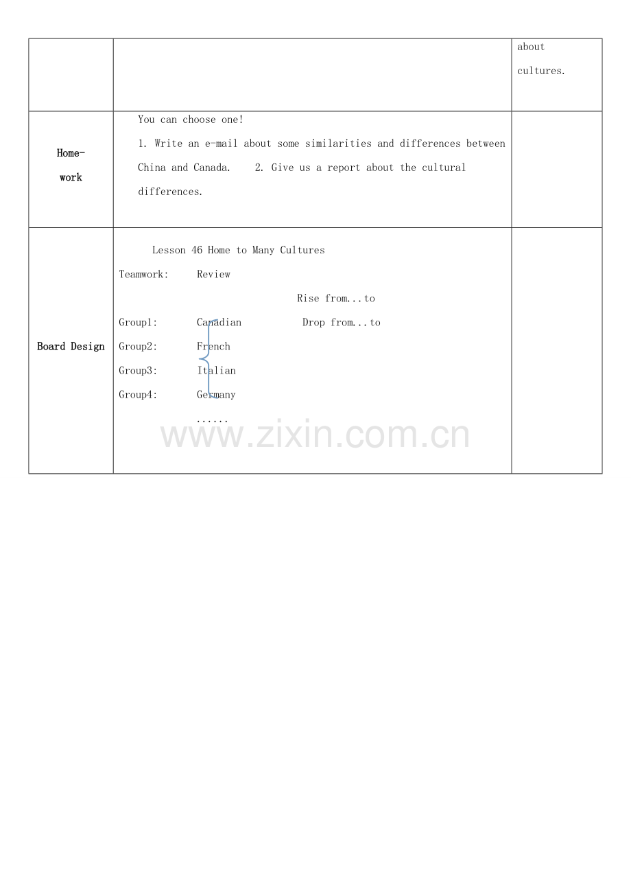 九年级英语下册 Unit 8 Lesson46 Home to Many Cultures教学设计 （新版）冀教版.doc_第3页