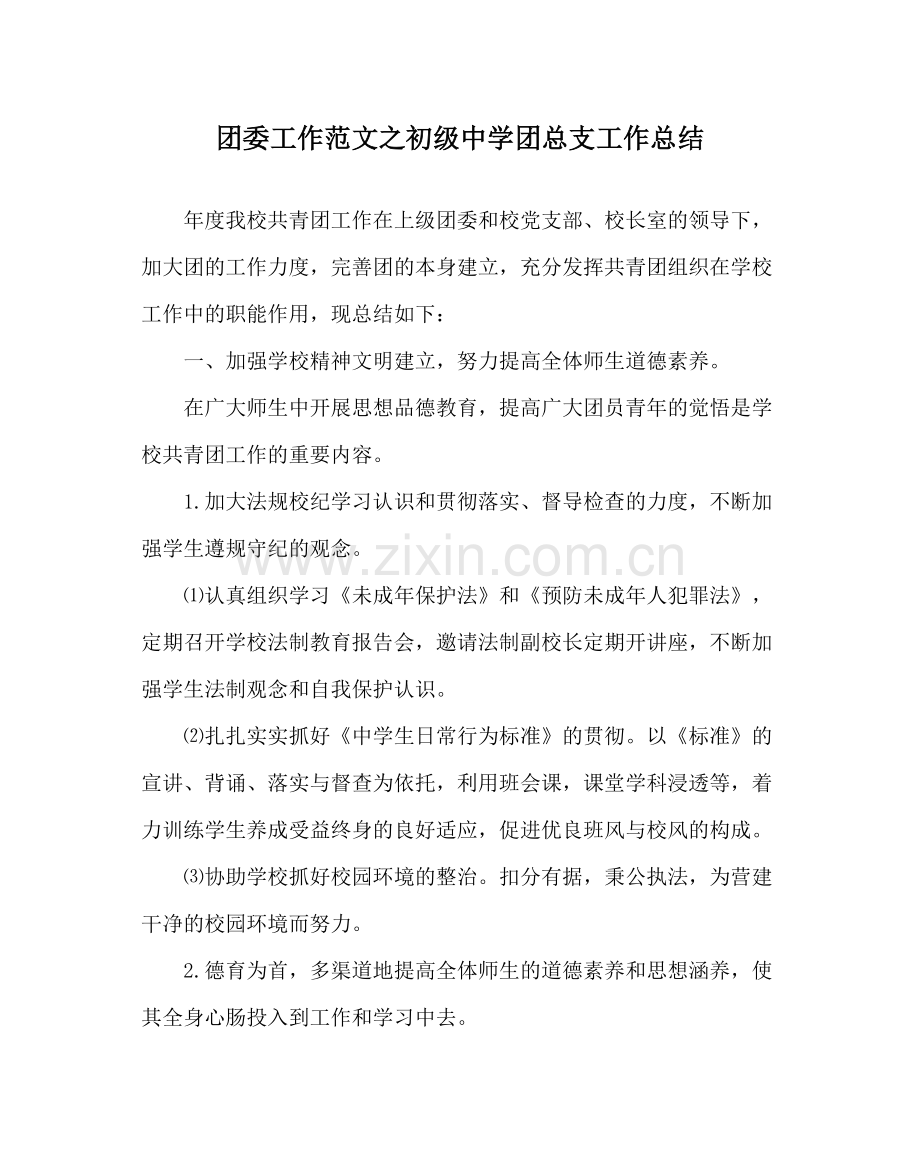 团委工作范文团总支工作总结2.docx_第1页