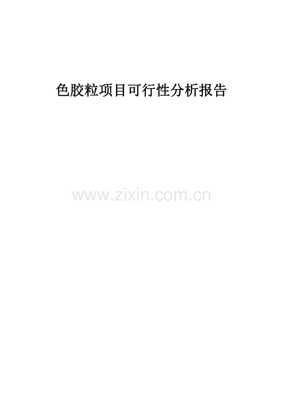 色胶粒项目可行性分析报告.docx_第1页