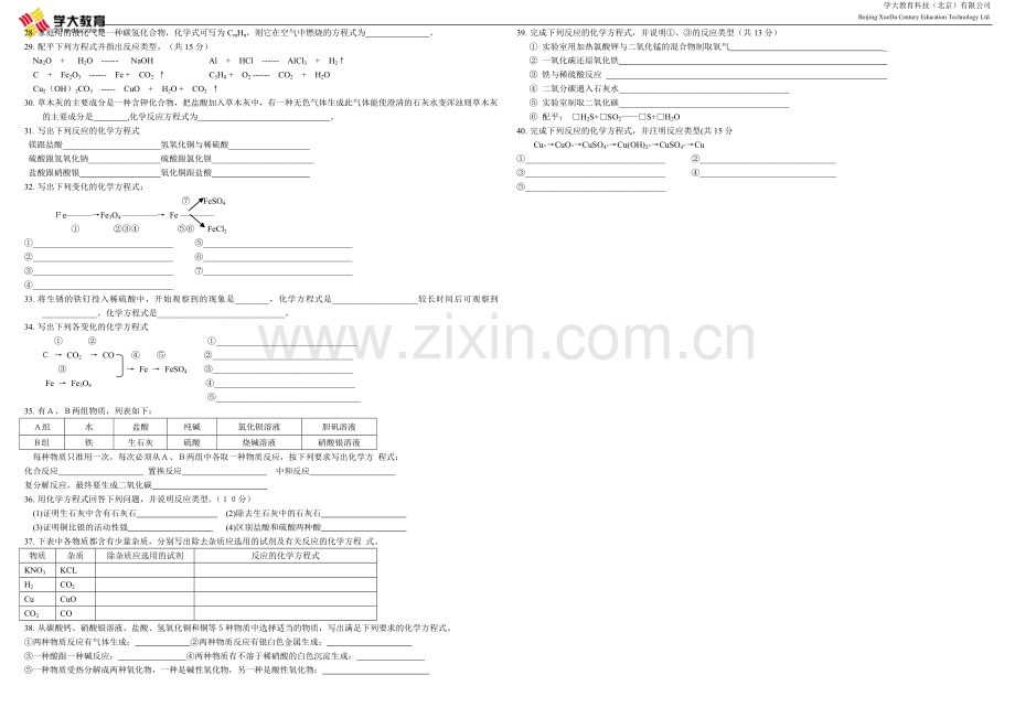 初中化学方程式_专题训练.doc_第2页