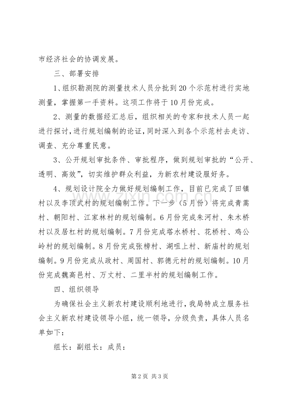 市规划局服务社会主义新农村建设实施方案 .docx_第2页