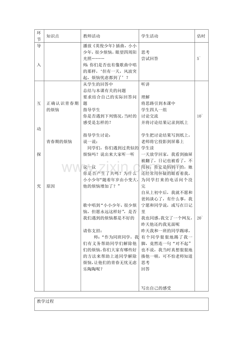 七年级政治下册 第十一课 第2框 消除心理烦恼快乐成长教案 鲁教版-鲁教版初中七年级下册政治教案.doc_第2页