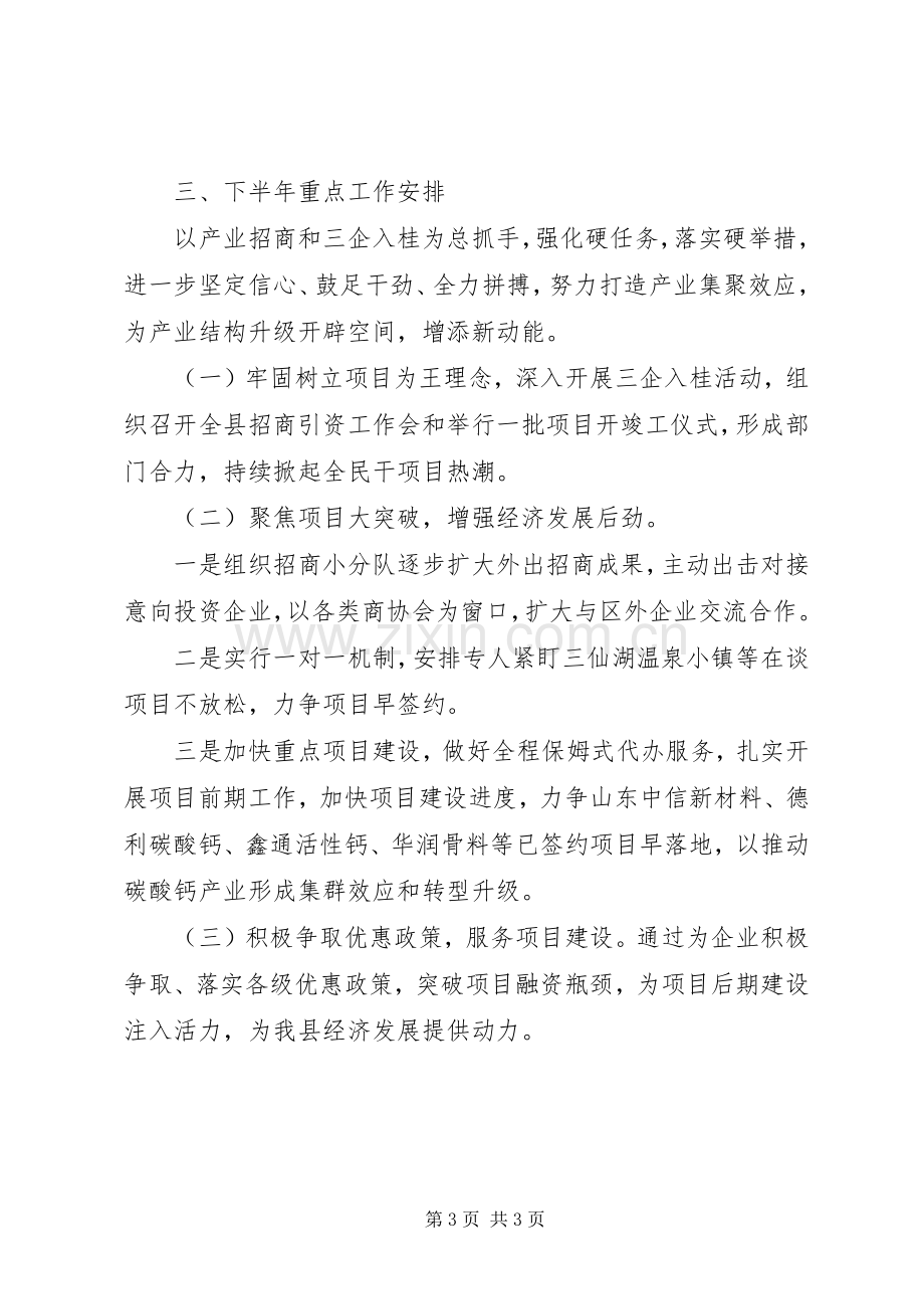 XX年上半年招商引资工作总结和下半年工作计划.docx_第3页