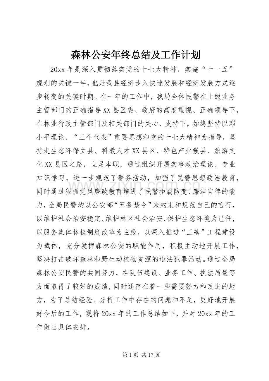 森林公安年终总结及工作计划_2.docx_第1页