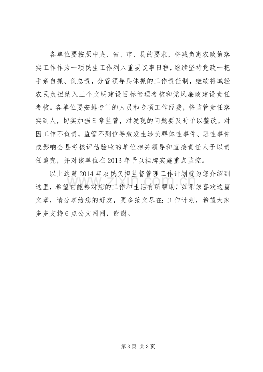 XX年农民负担监督管理工作计划.docx_第3页