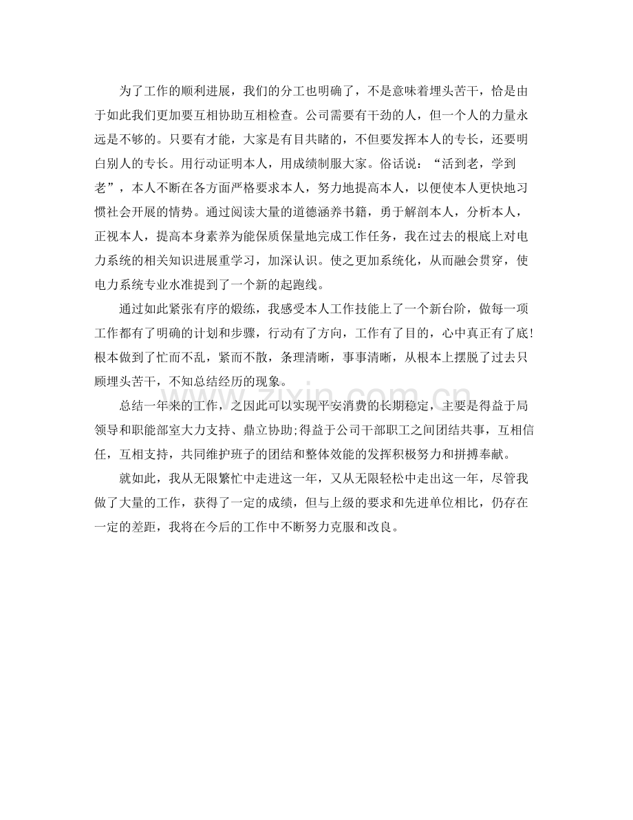 电力公司员工的自我参考总结（通用）.docx_第2页