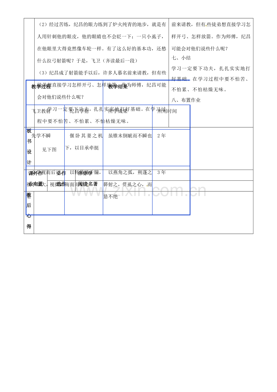 七年级语文上册 第18课《纪昌学射》教案（2） 鲁教版五四制-鲁教版五四制初中七年级上册语文教案.doc_第2页