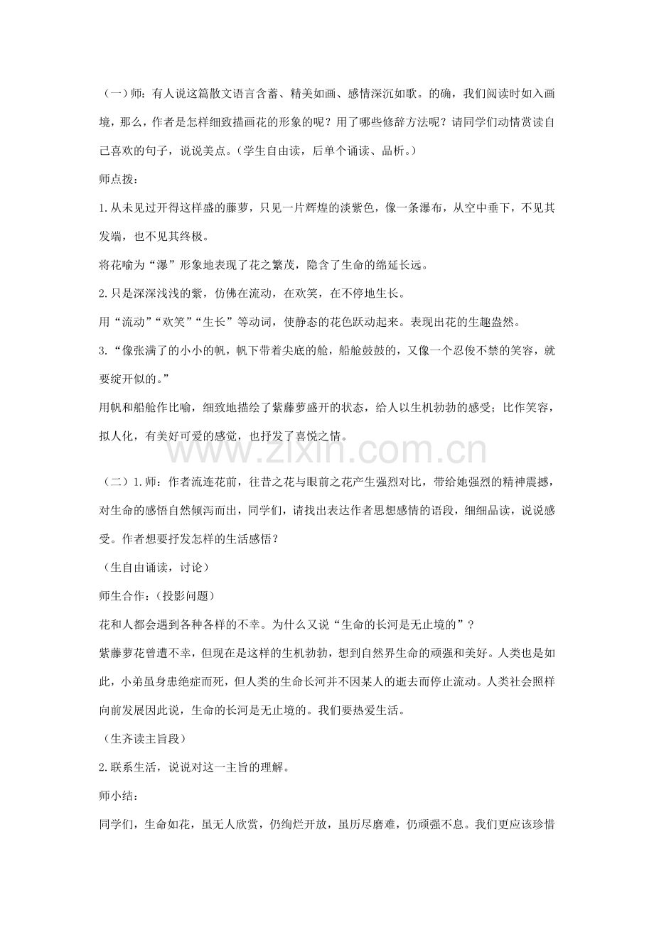 七年级语文上一单元4紫藤萝瀑布教案1人教版.doc_第3页