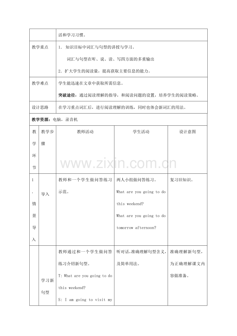 七年级英语下册 Module 3 Unit 2教案 外研版.doc_第2页