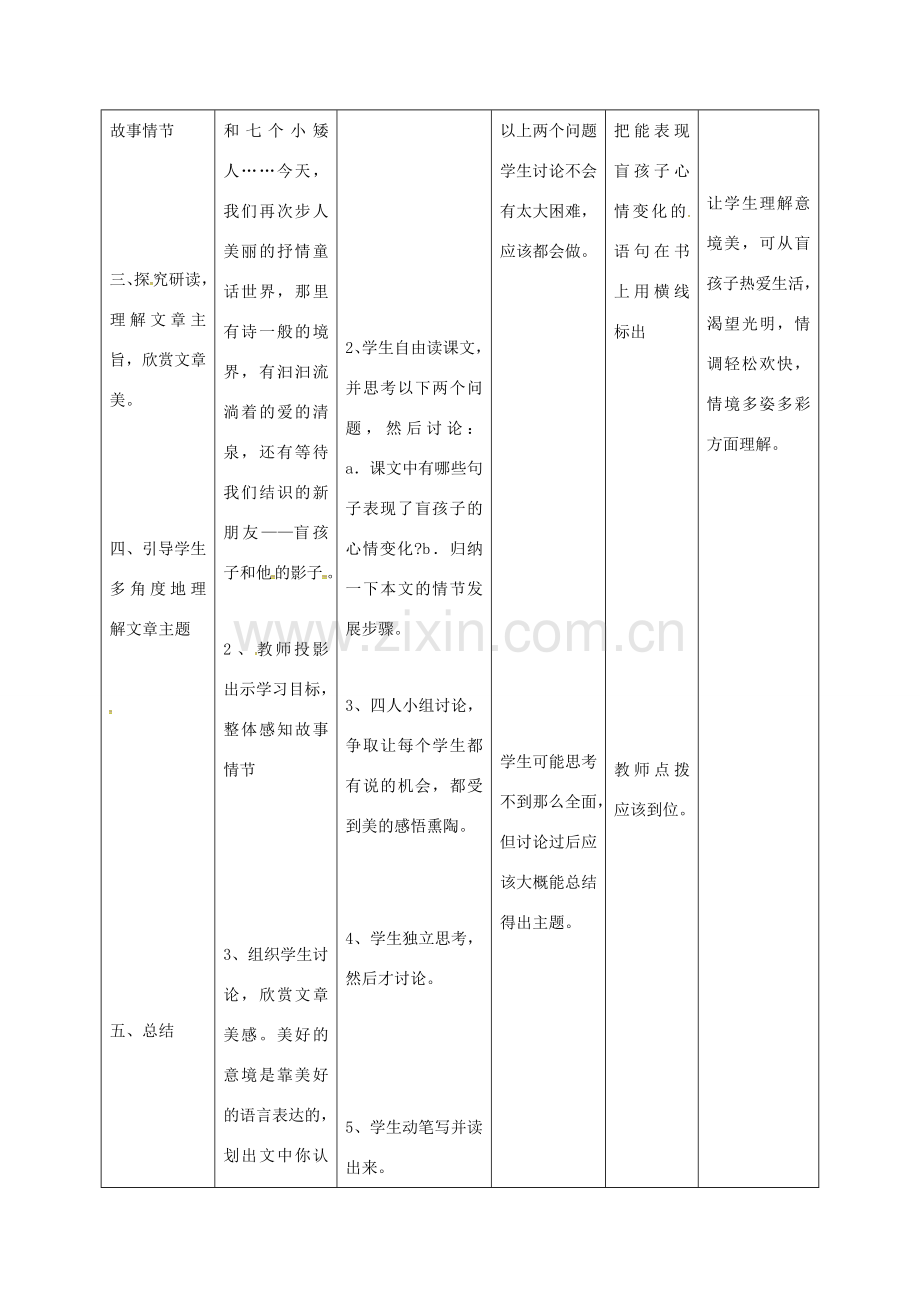 小学七年级语文上册 29《盲孩子和他的影子》教案 （新版）新人教版-（新版）新人教版初中七年级上册语文教案.doc_第2页