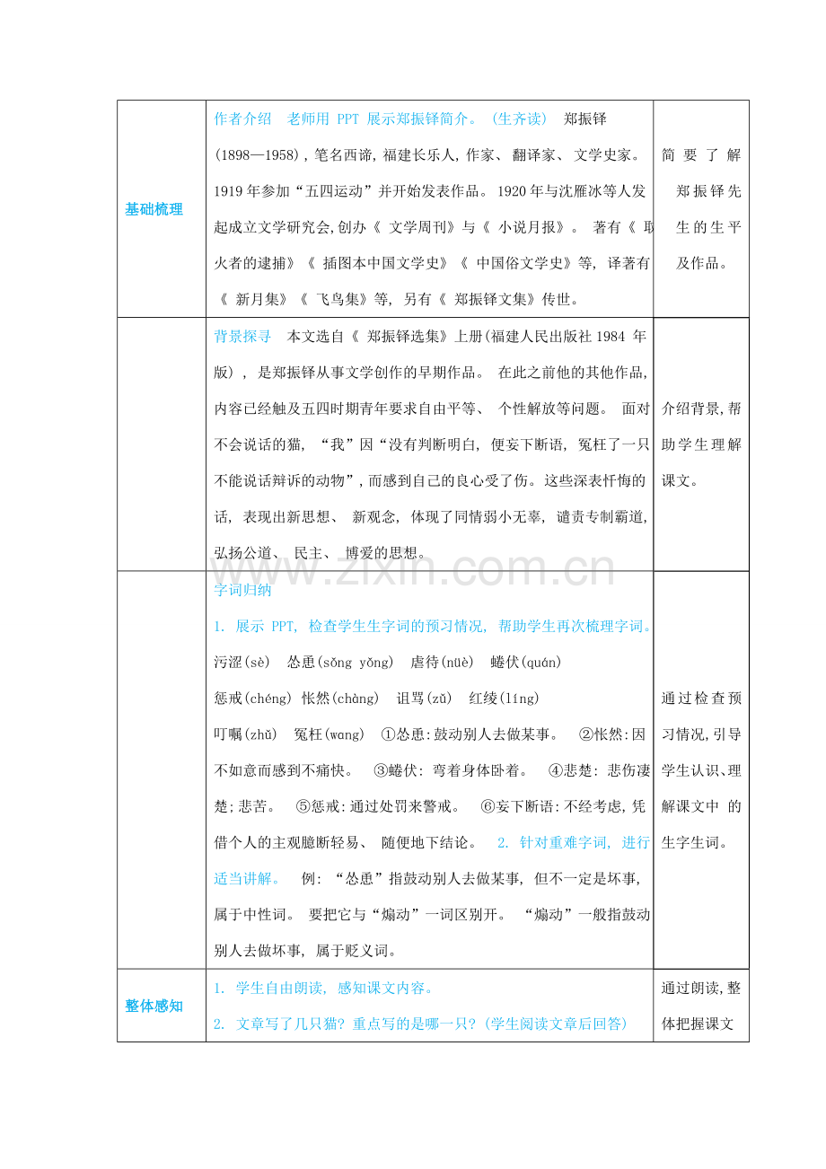 七年级语文上册 第五单元 动物世界 16 猫高效教案 新人教版-新人教版初中七年级上册语文教案.docx_第2页