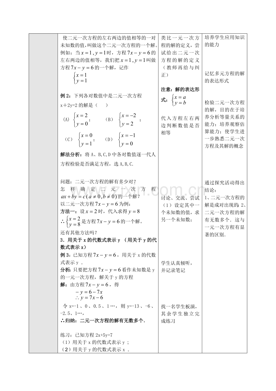 课题：二元一次方程及它解.doc_第3页