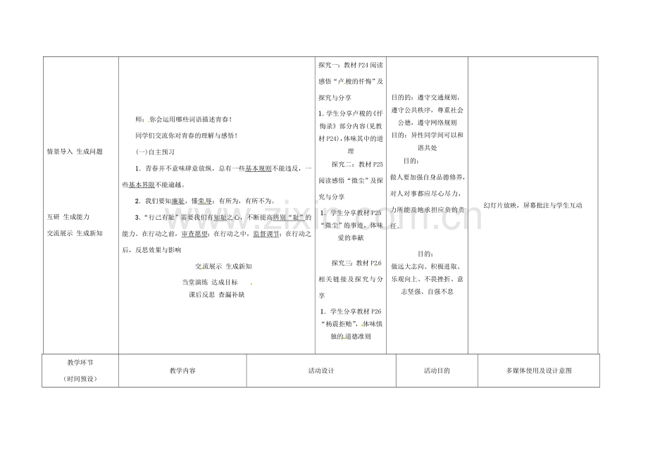 （秋季版）黑龙江省七年级道德与法治下册 第一单元 青春时光 第三课 青春的证明 第1框 青春飞扬教案 新人教版-新人教版初中七年级下册政治教案.doc_第2页