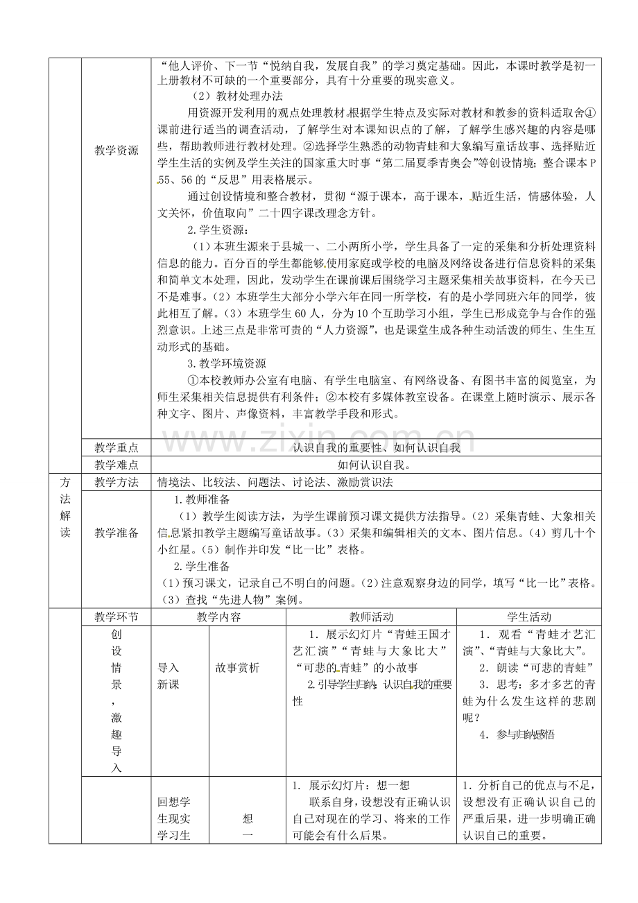 七年级政治上册 8 正视自我 成就自我教案 教科版-教科版初中七年级上册政治教案.doc_第2页