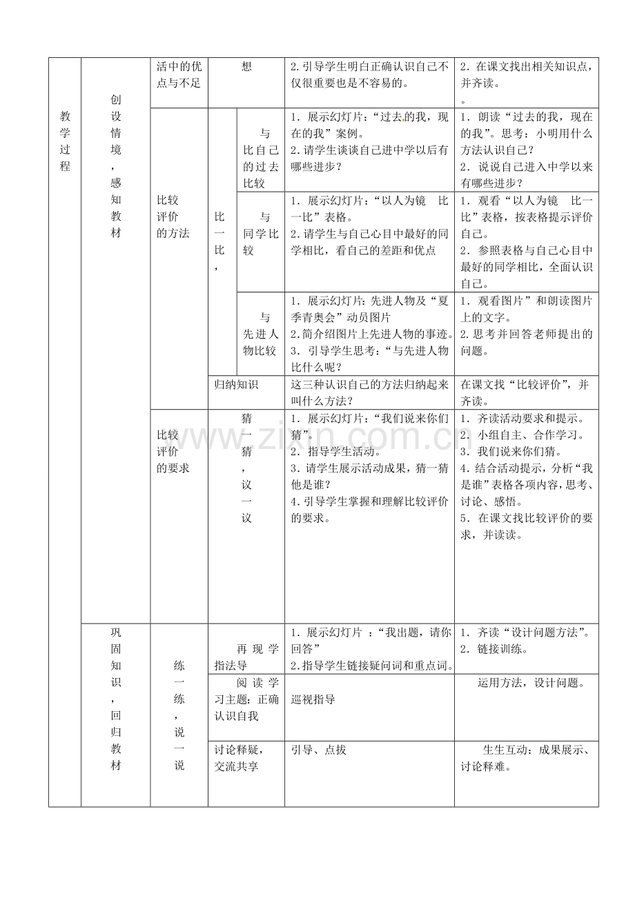 七年级政治上册 8 正视自我 成就自我教案 教科版-教科版初中七年级上册政治教案.doc_第3页