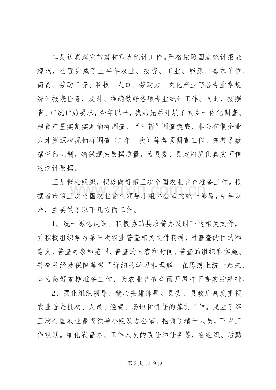 统计局XX年上半年工作总结及下半年工作安排.docx_第2页