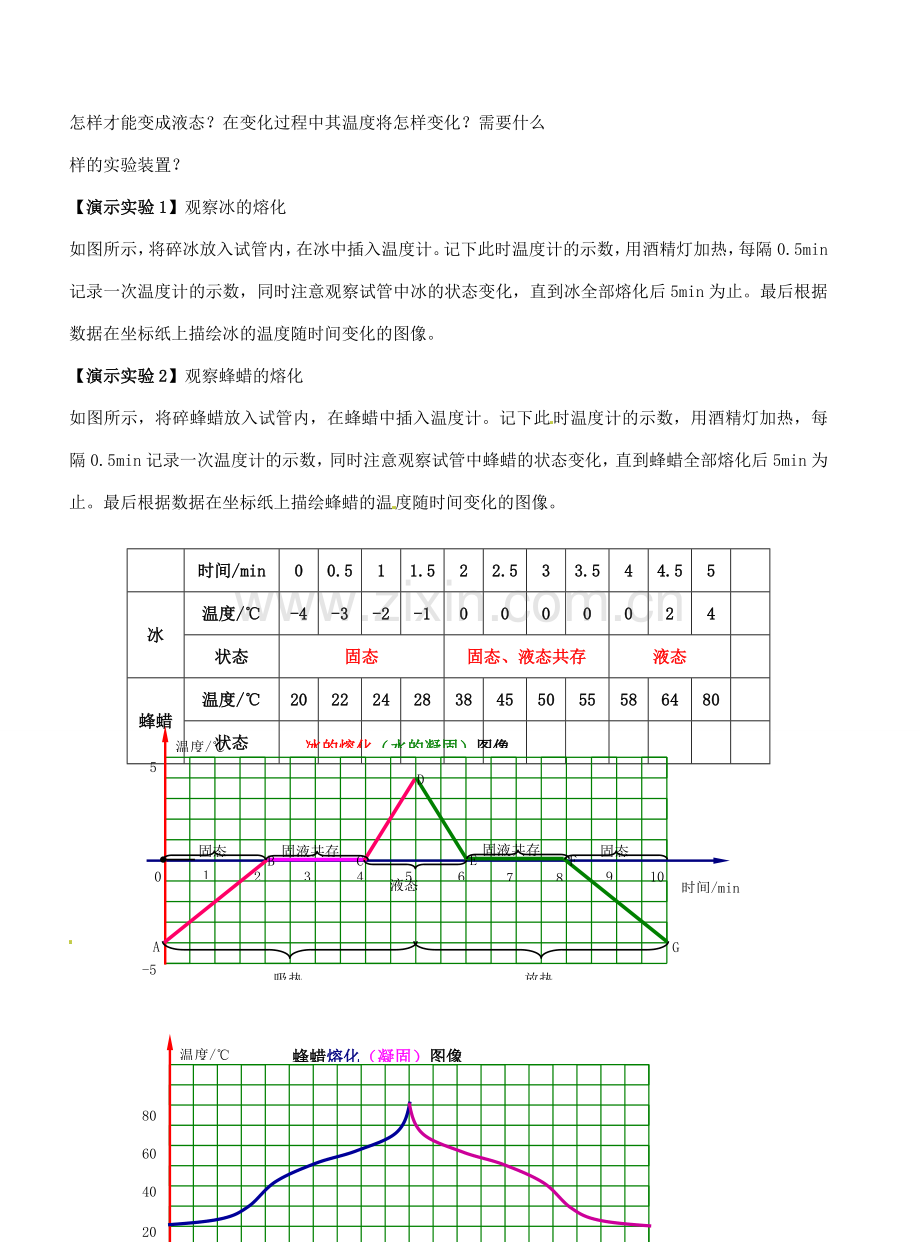 江苏省盐城东台市唐洋镇八年级物理上册《2.3 熔化和凝固（1）》教案 新人教版.doc_第3页