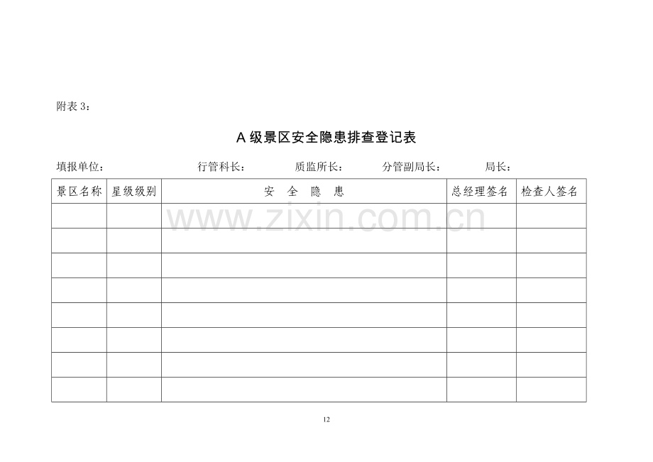 附表1：旅行社安全隐患排查登记表.doc_第3页