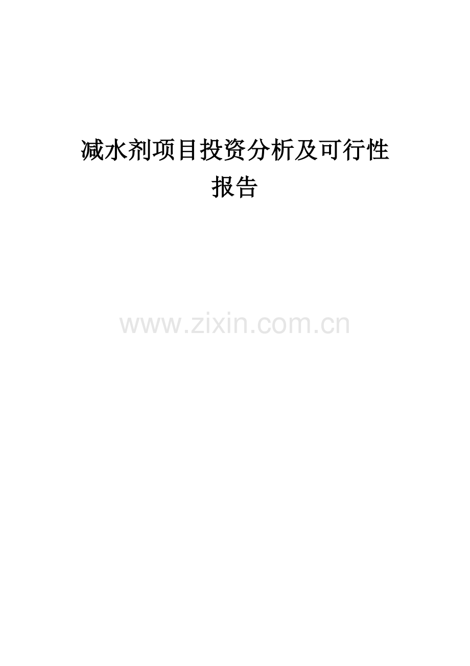 减水剂项目投资分析及可行性报告.docx_第1页