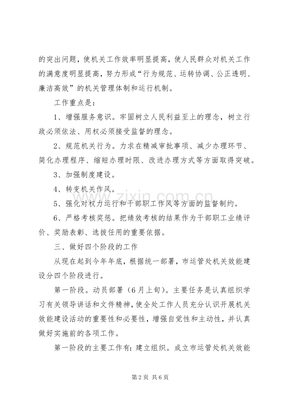 市运管处开展机关效能建设工作计划 .docx_第2页