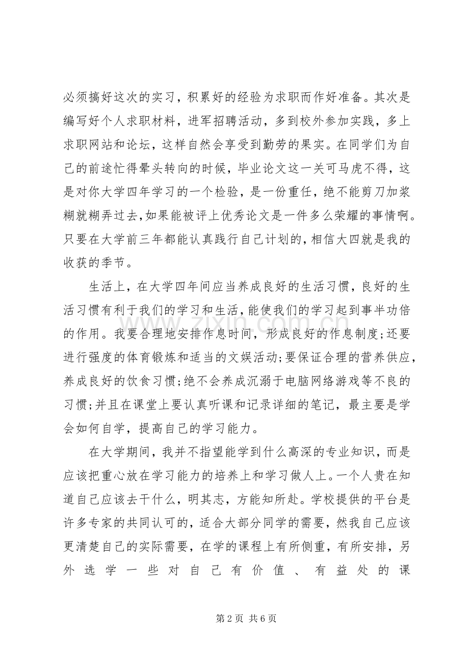 20XX年大学学习计划书范文.docx_第2页