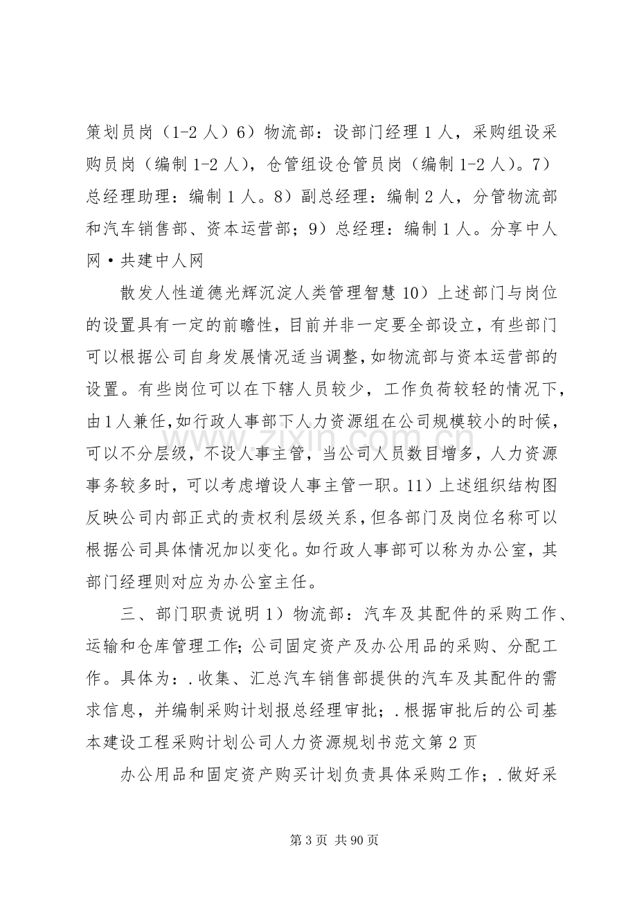 公司人力资源规划书范文.docx_第3页