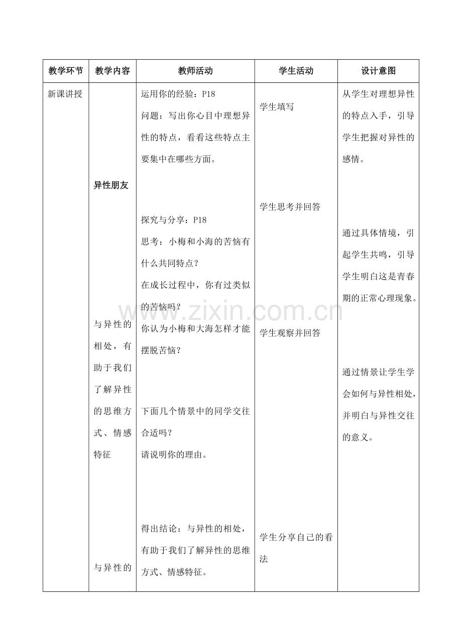 （秋季版）七年级道德与法治下册 第一单元 青春时光 第二课 青春的心弦 第2框 青春萌动教学设计 新人教版-新人教版初中七年级下册政治教案.doc_第2页