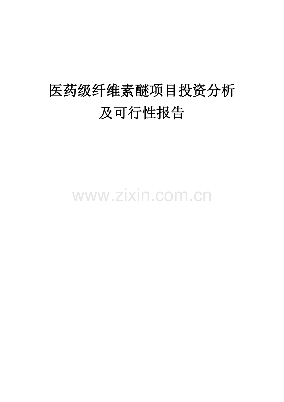 医药级纤维素醚项目投资分析及可行性报告.docx_第1页