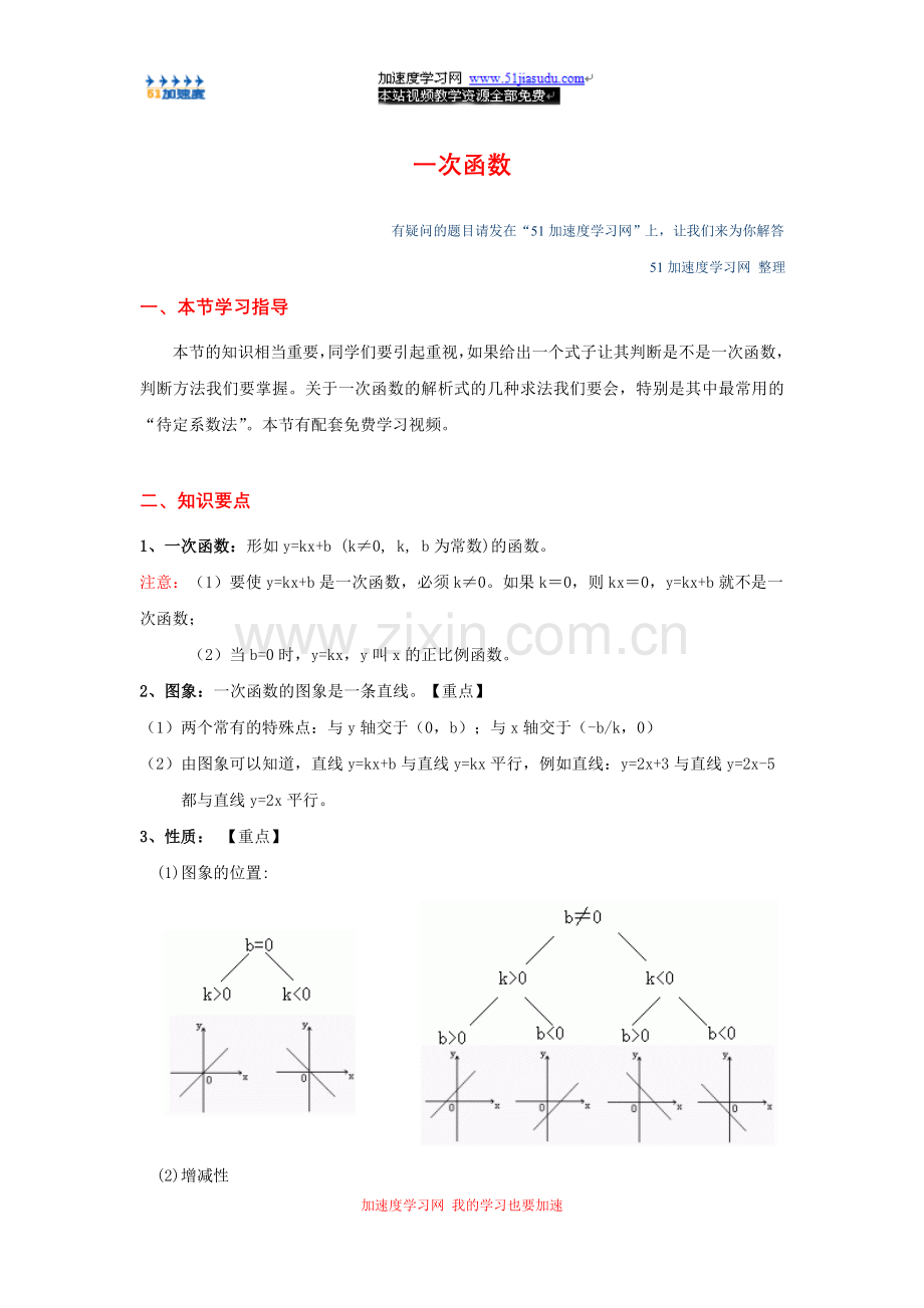 八年级上册数学《一次函数》一次函数知识点整理.doc_第1页