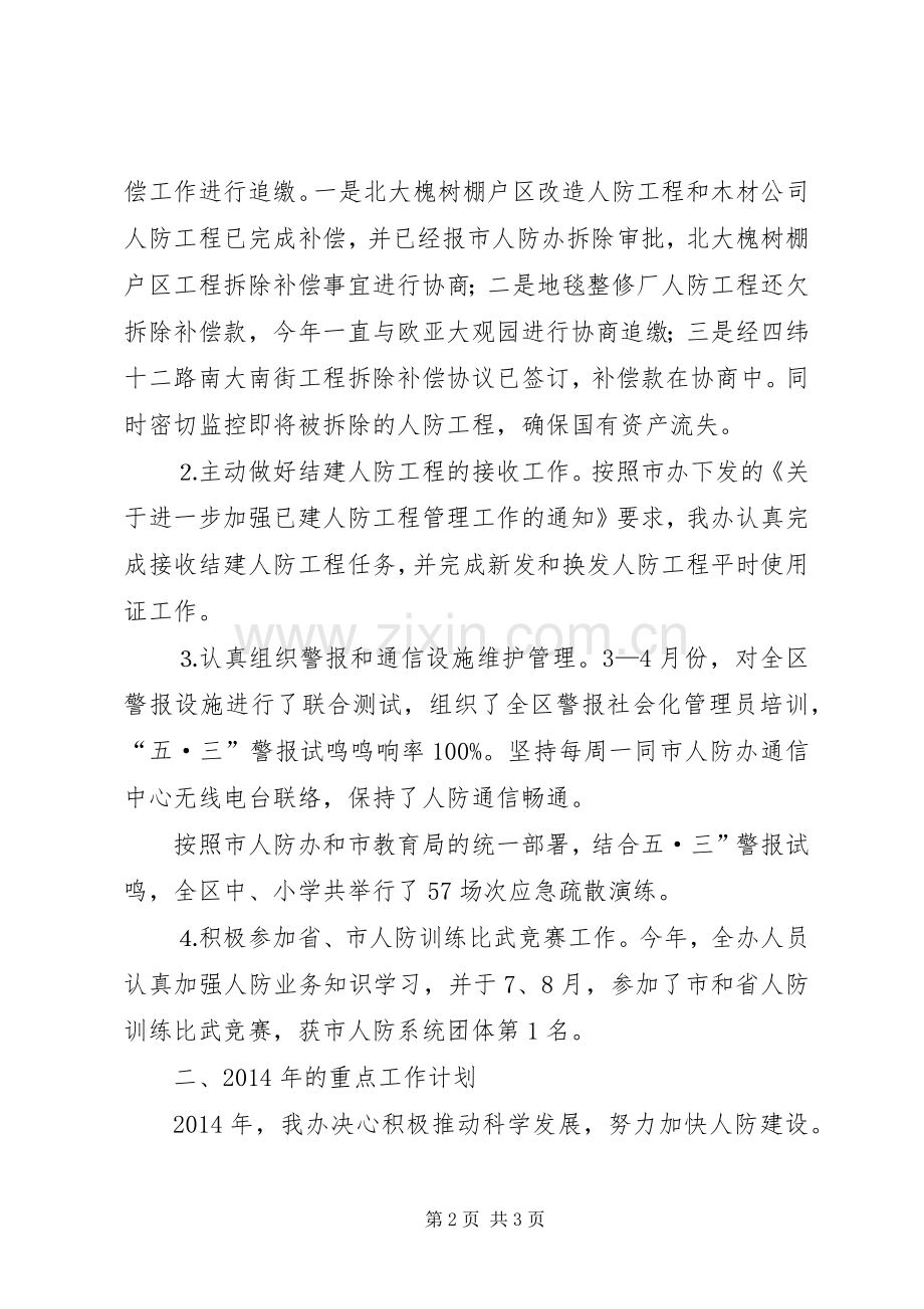 人防办重点工作总结及工作计划.docx_第2页