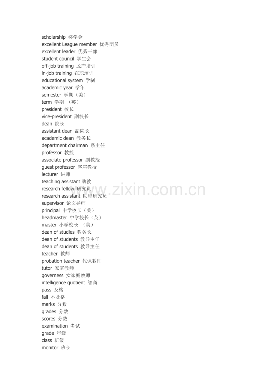 个人简历词汇大全---中英对照个人资料.doc_第3页