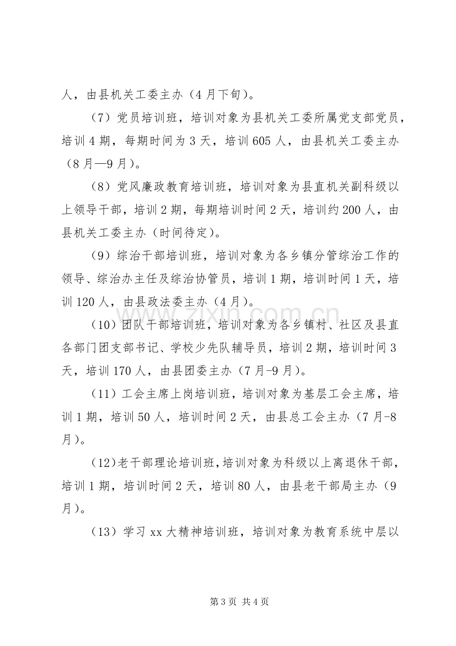 XX年度干部教育培训工作计划.docx_第3页