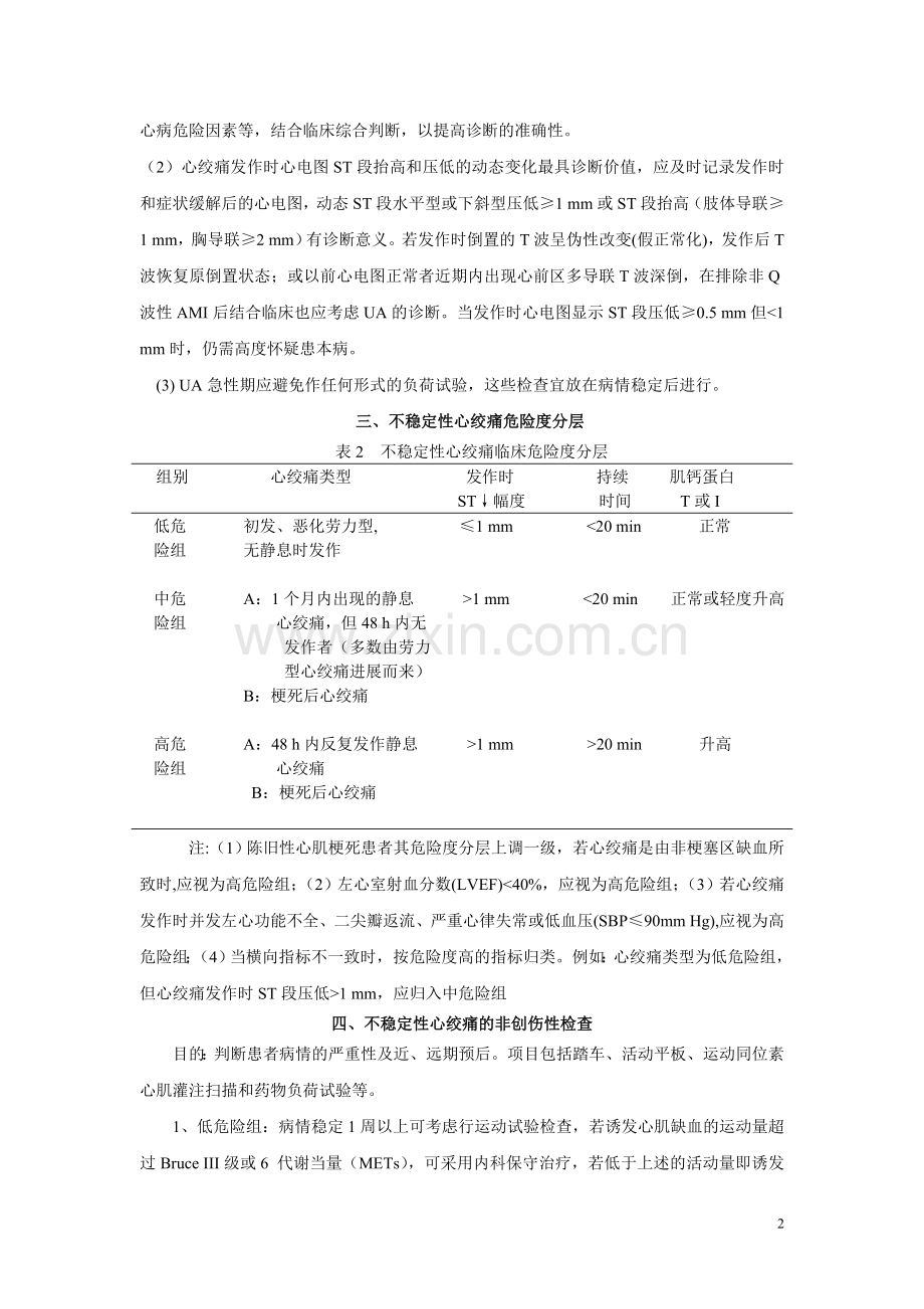 不稳定性心绞痛诊断和治疗指南.doc_第2页