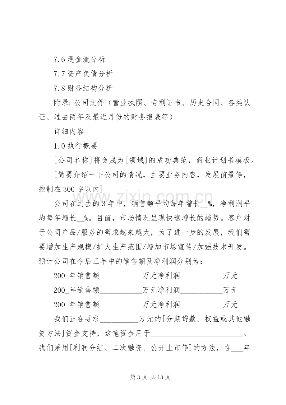 商业计划书模板计划.docx_第3页