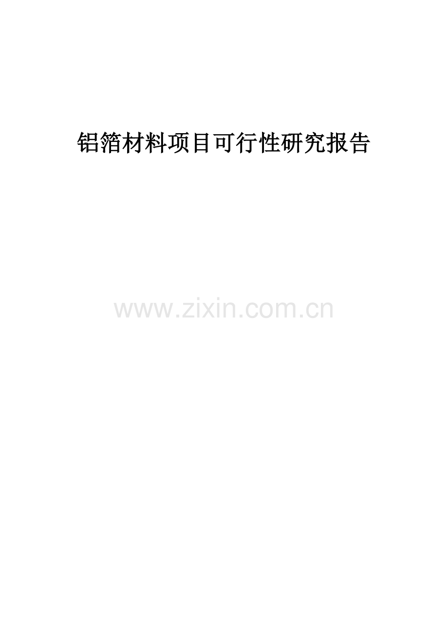 铝箔材料项目可行性研究报告.docx_第1页