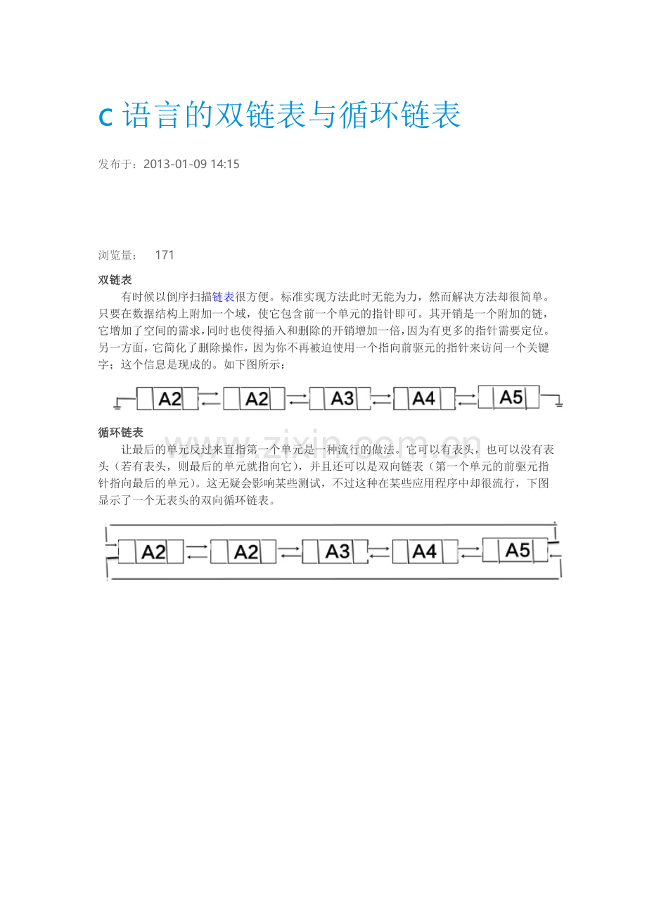 c语言的双链表与循环链表.doc_第1页