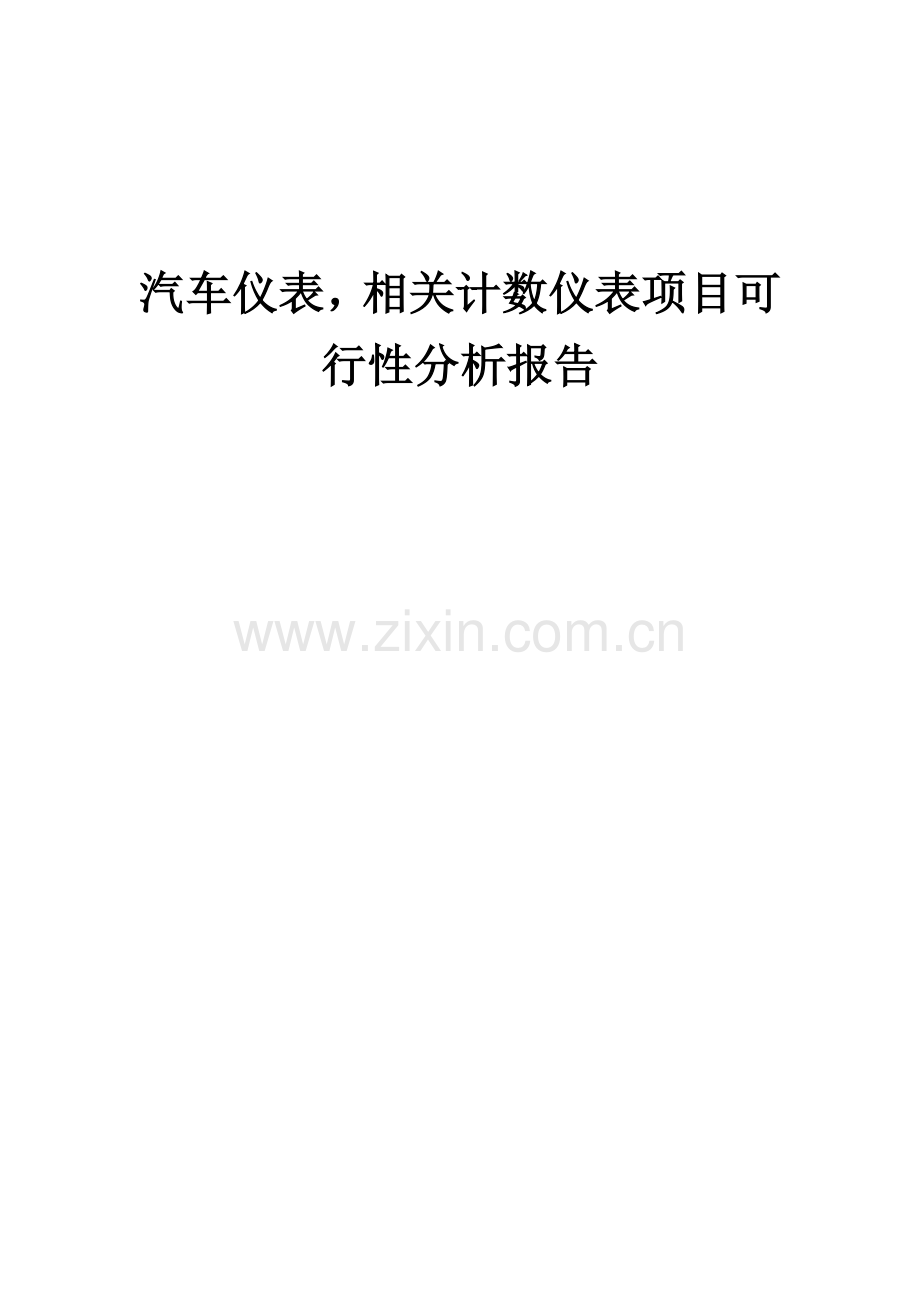 汽车仪表-相关计数仪表项目可行性分析报告.docx_第1页