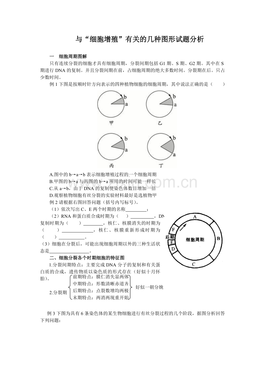 与“细胞增殖”有关的几种图形试题分析.doc_第1页