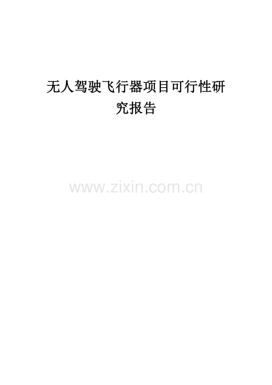 无人驾驶飞行器项目可行性研究报告.docx_第1页