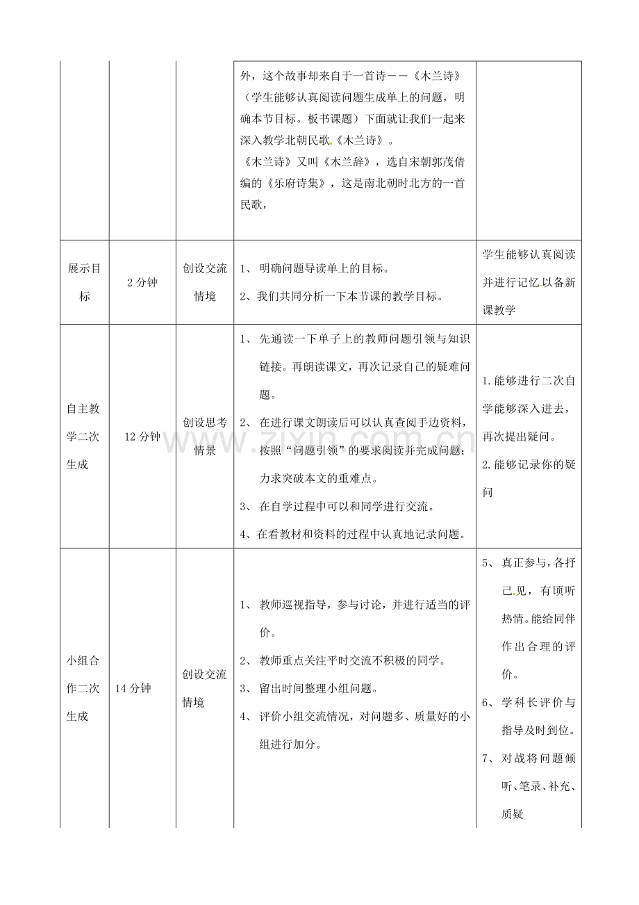 七年级语文下册《第10课 木兰诗》教案 新人教版-新人教版初中七年级下册语文教案.doc_第2页