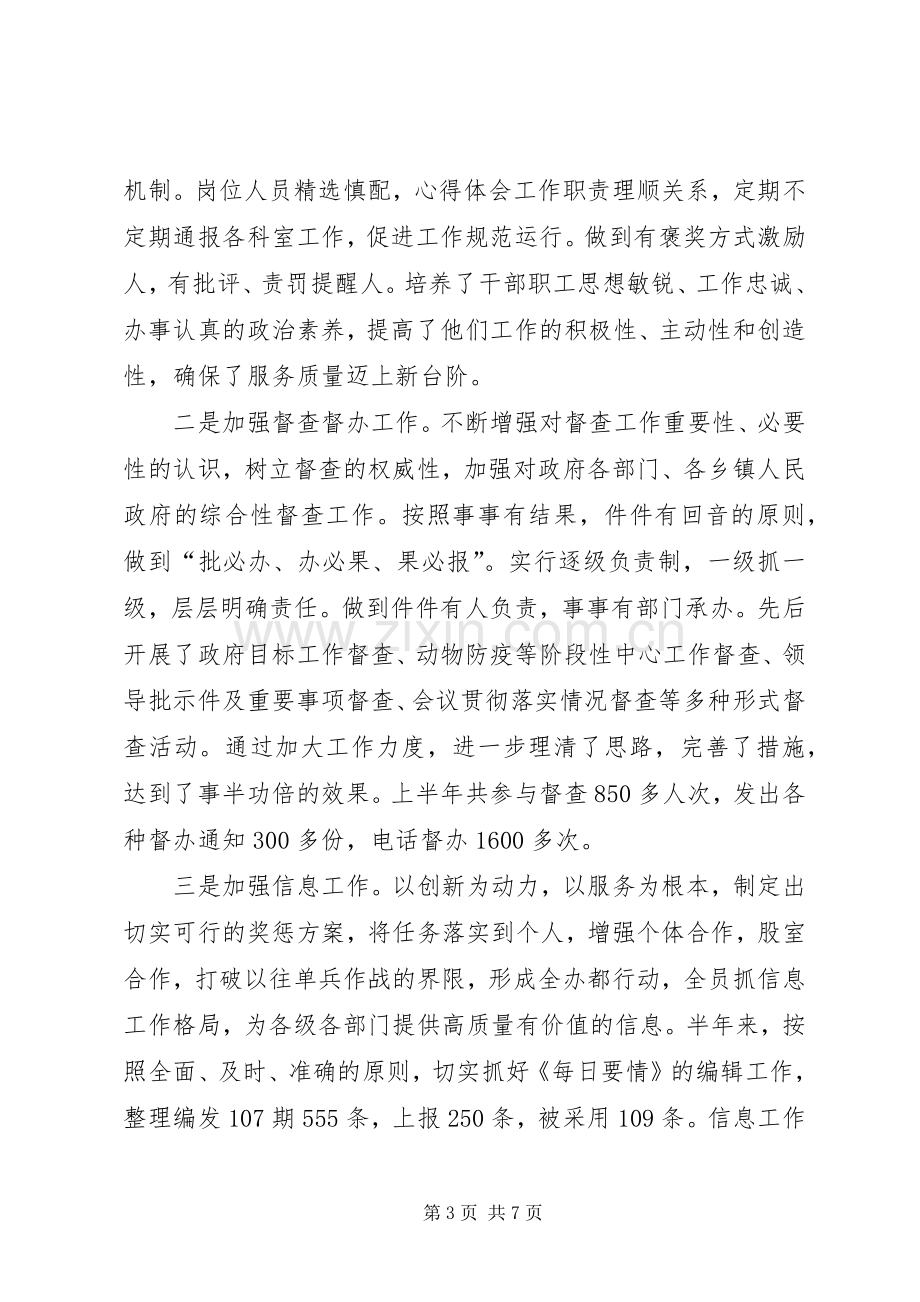 县人民政府办公室上半年工作总结暨下半年工作安排.docx_第3页