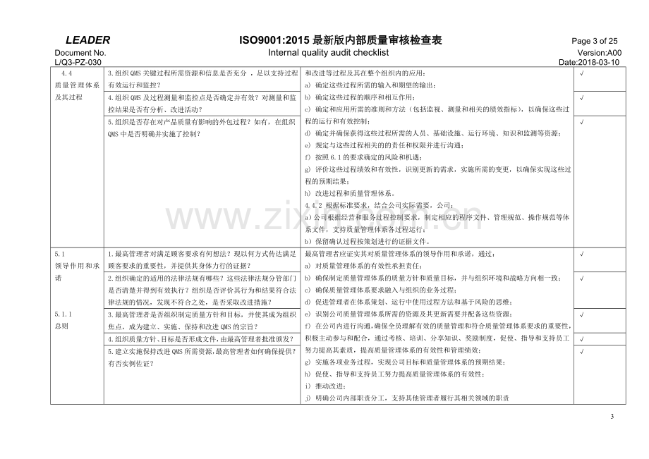 ISO9001-2015内审检查表(附检查记录).doc_第3页