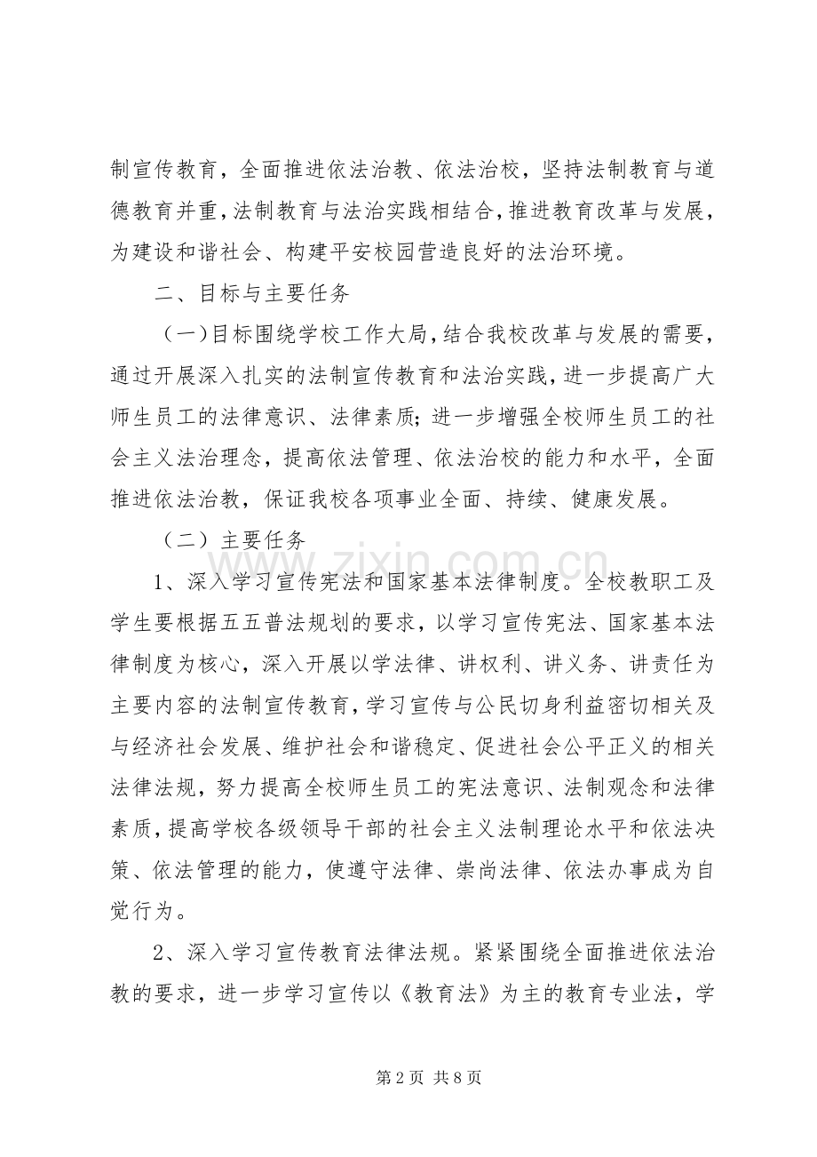 大学开展法制宣传教育的第五个五年规划 .docx_第2页