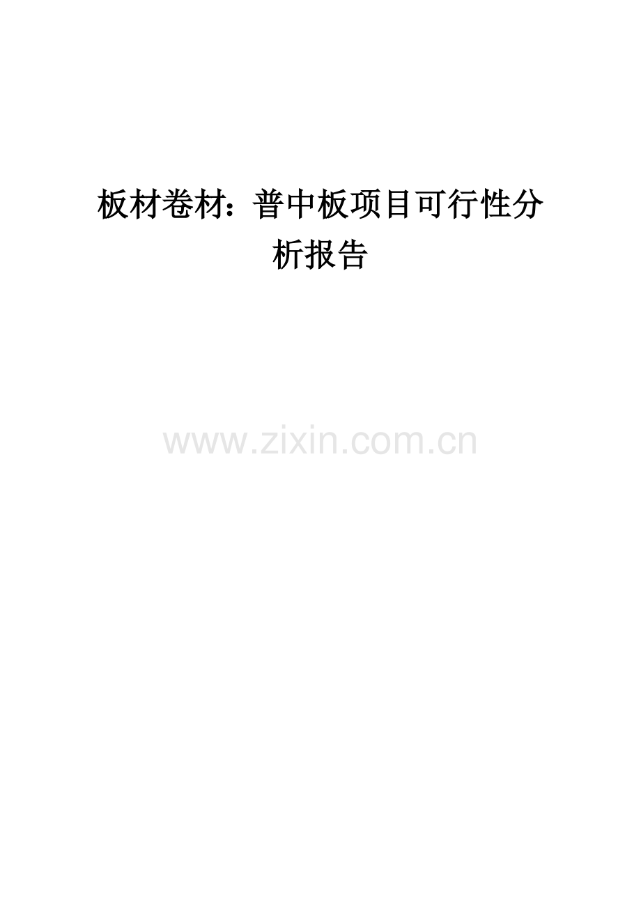 板材卷材：普中板项目可行性分析报告.docx_第1页