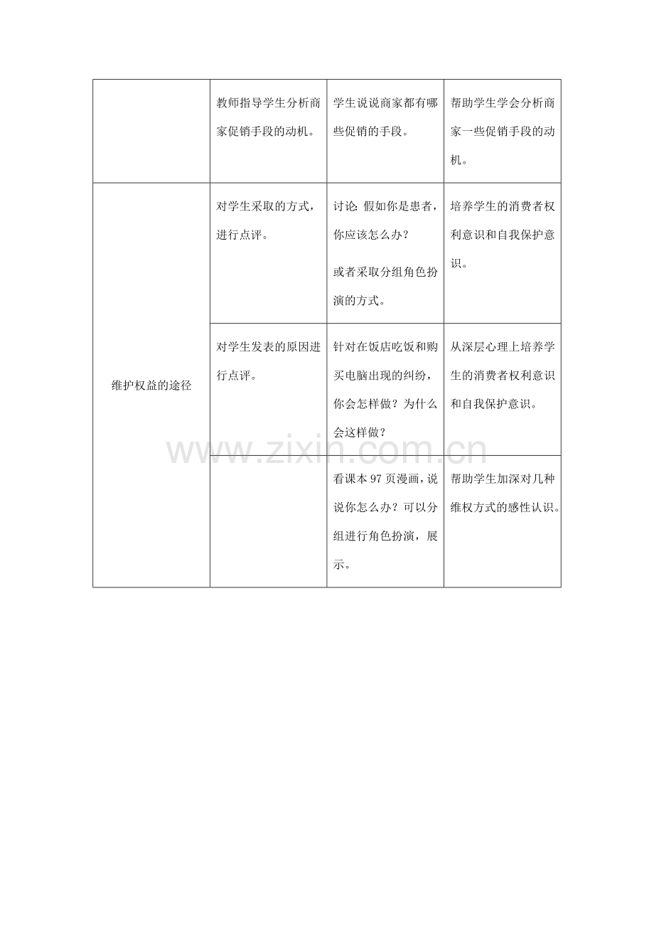 八年级政治下册 维护消费者权益 教学设计 人教新课标版.doc_第2页