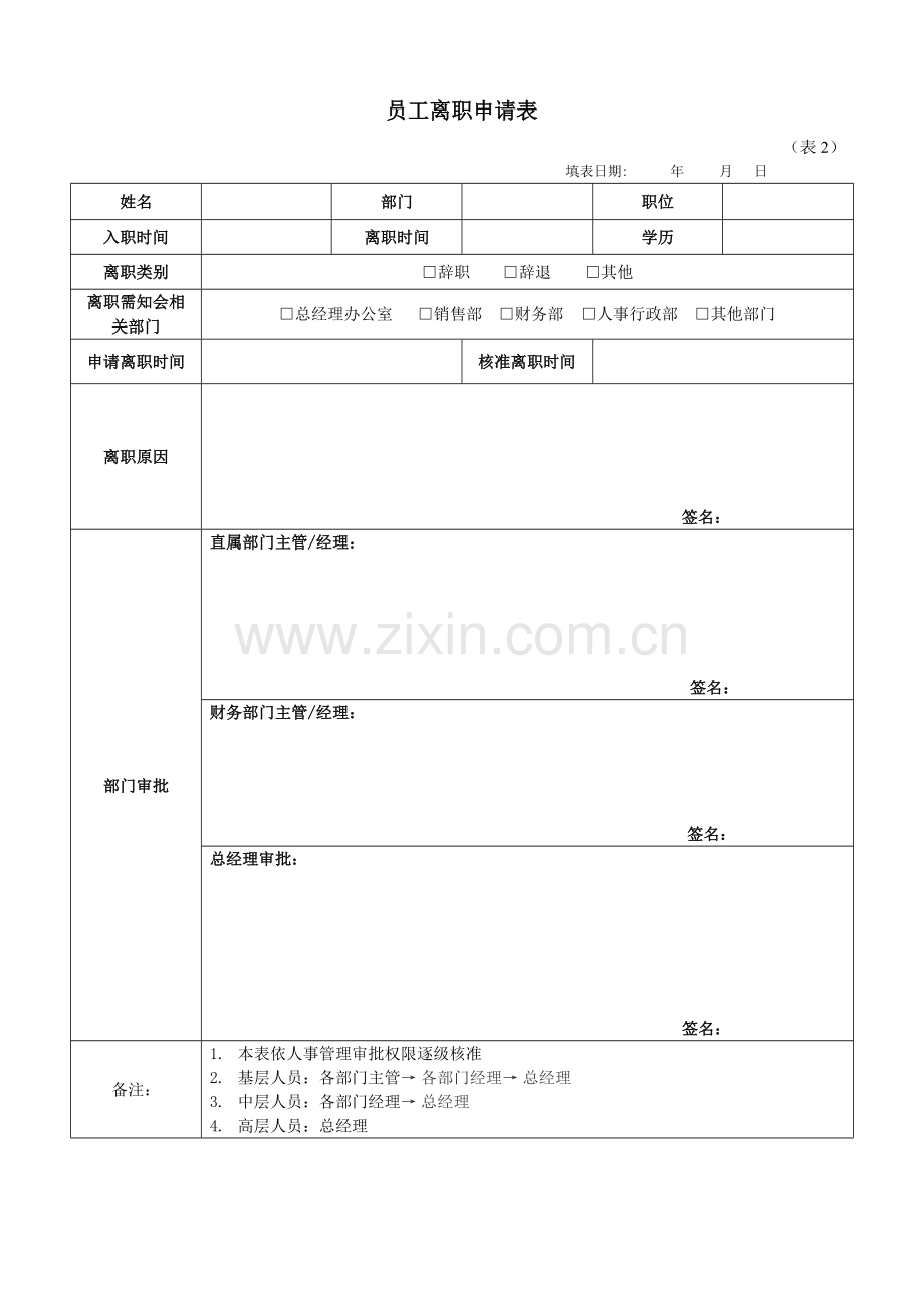 员工离职申请交接表.doc_第2页